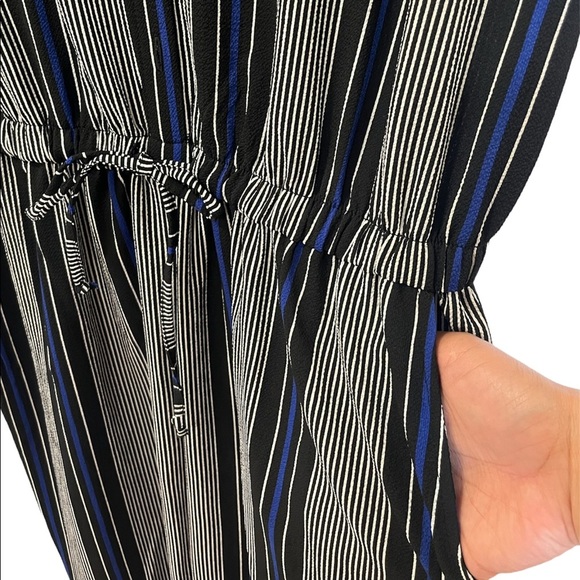Lily Morgan Striped Maxi Jumpsuit with drawstring waist and front pockets - Picture 3 of 4